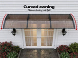 Instahut Window Door Awning 0.8mx3m Brown AWN-08X3-BR