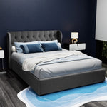 Artiss Bed Frame Queen Size Gas Lift Charcoal ISSA BFRAME-E-ISSA-Q-CHAR-AB