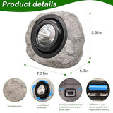 4Pack Solar Rock Lights Outdoor Ash Gray Garden Stone Spotlights with IP65 Waterproof LED, V1107-CS-EGWTPM49
