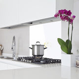 Toughened 90cm x 70cm White Glass Kitchen Splashback V63-828801