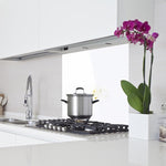 Toughened 60cm x 70cm White Glass Kitchen Splashback V63-828821