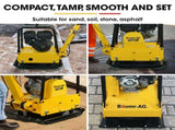BAUMR-AG 185kg Reversible Vibratory Plate Compactor, Commercial 9HP 270cc, 500x700mm, Wheel Kit, for V219-COMPLTBMR95A