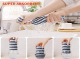 Homaxy 12 Pack Coral Velvet Wave Design Lint Free Kitchen Dish Cloths and Large V1258-DP02-F-182