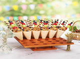 Ice Cream Cone Holder,Wooden Food Cone Holder With 36 Holes, Food Display Stand, Snack Tray, Hand V1366-AZ2-W-03830