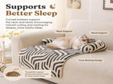 Calming Dog Bed Mats, Couch Bed Mat, Soft Flannel 3-Sided Bolster Pet Sofa Bed Supports Head & V1107-CS-YTCH8
