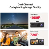 Car recorder with dual recording function Front and rears Front 1080P & Internal V1105-YAXCJLY-001
