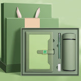 Green A5 Business Notebook Gift Set with Vacuum Flask Pen and 16GB USB Drive Corporate Gift Box V888-ELOSUNG54108