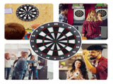 Safety Dart Board Set with 6 Soft Tip Darts 16-Inch Rubber Dartboard for Family, Office & Party V1107-SAFETY DART BOARD SET