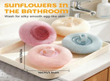 Super Soft Sunflower Suction Cup Bath Ball, 2026 New Exfoliating Bath Bath Sponge Cleaning Brush V1258-DP02-F-24