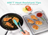 600F Heat Resistant 912 in Silicone Cooking Tongs with Non Stick Rubber Tips and 12" V1258-DP02-C-380