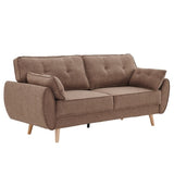 Sarantino 3 Seater Modular Linen Fabric Sofa Bed Couch Futon - Brown SOFA-M1910-LNN-BRN