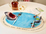 Creative Shark Sushi Plate,Blue Ceramic Shark Plate,Shark Shaped Serving Platter,Food Serving Tray V1189-LWWAL-20260401-07099