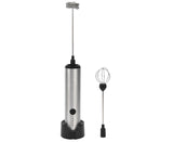 Stainless Steel Electric Milk Frother, Handheld Egg Beater, USB Charging, Mini Mixer V1263-JX-2937