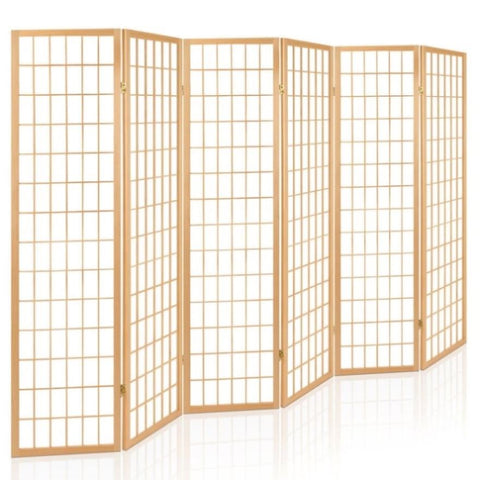 Artiss 6 Panel Room Divider Screen 261x179cm Natural RD-4019-6P-NT-AB