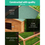 i.Pet Chicken Coop Rabbit Hutch 155cm x 49cm x 90cm Large Chicken Coop Wooden Run Cage House Outdoor PET-GT-WOOD-R1420