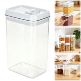 Tall Storage Container with Lid Air Tight Easy Open Ring Top, Clear Acrylic Skinny Canister Jar for V1370-AZ4-12444