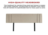 Linen Fabric King Bed Deluxe Headboard Bedhead - Beige V63-821563