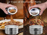 Upgrade Magnetic Spice Jars 12pcs with Wall Mounted,Stainless Steel Spice Tins with Lid and Small V1192-AZ-W-12466