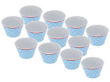 12PCS Light Blue Dot Pattern Imitation Ceramic Water Cup Drinking Mug for Restaurant School Gift V1294-YM0901-3118210153011