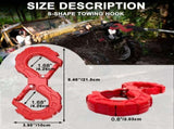 red heavy-duty S-shaped trailer tow hook, G80 steel, 14968.55 kg load capacity, off-road rescue, V1102-796-62674-GRN-S