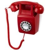 GPO 746 Retro Wall Mount Rotary Push Button Home Phone Landline Classic Red V185-746WALLRED