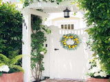 18 Inch Yellow Lemon Spring Summer Wreath for Front, Lamb Ears Leaves with Artificial Lemon V1258-DP02-C-2679
