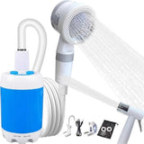 Rechargeable Portable Camping Shower Pump with 2 m Hose, 4000 mAh Battery and 2 Water Flow Modes for V1189-LC-KF-00026