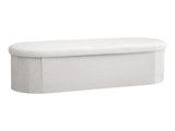 Artiss Storage Ottoman Foot Stool Rest Boucle Fabric Foldable White OTM-C-OVL-TED-WH