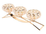 Crystal Candle Holder 3 Heads Windproof European Style Stable Durable Gold Candle Holder for Wedding V1294-YM0706-3115230084811