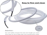 1/2" ID - 50 ft Heavy Duty Braided Clear Vinyl Tubing, Flexible High Pressure Reinforced PVC V1258-DP02-WO-381