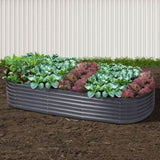 Green Fingers Garden Bed 240X80X42cm Oval Planter Box Raised Container Galvanised GARDEN-OVAL-2408042