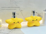 Star Electric Toothbrush Holder and Ceramic Lotion Bottle Set - Yellow Plastic Toothbrush Organizer V888-ELOSUNG56112