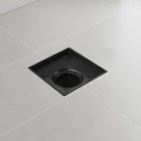 10x10cm Square Shower Drain with Removable Tile Insert Grate Matte Black 304SS, CUPC Certified for V63-955501