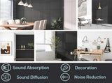 4 Pcs 60cm x 60cm Wall Panel Wood Slat Acoustic Panels Sound Absorbing Proof Panel for Wall Ceiling V324-4XWPANEL6060-BLACK