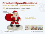 Santa Claus Resin Storage Ornament - 15cm Festive Desktop Organiser with Sack Holder for Pens, Keys V888-ELOSUNG53533