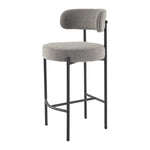 Contemporary Grey Boucle Elsa Low Bar Stools V264-DNC-417B-MGR-02-1