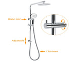 Chrome Round 8" Rainfall Shower Head 3 Modes Handheld Rose Silde Rail Twin Set V1233-C4902B22HR002M4CKSR108