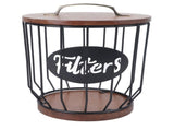 Rustic Filter Holder with Lid Filter Storage Container Pod Holder for Counter V1294-YM0706-3118230161112