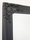 French Provincial Ornate Mirror - Black - Small 80cm x 110cm V292-MIRR-FRN015