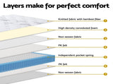 25cm Giselle Mattress Queen Bed Pocket Spring Mattresses MATTRESS-E-SNOW-25-Q