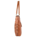 Pierre Cardin Womens Leather Perforated Shoulder Bag with stud Detailing - Cognac V563-PC-3346-COGN