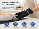 Oven Mitts, Heat Resistant Kitchen Oven Gloves 572&degF, Non-Slip Silicone Surface, Extra Long V1370-AZ4-17519