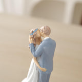 Sweet Newlyweds Kissing Figurine Decorations Bride Bridegroom Statues Couple Sculpture for V1366-AZ2-W-09232