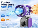 Portable Fan with Cooling Plate & 199 Speeds, Rechargeable Foldable Handheld Fan for Travel, V1366-AZ2-W-10822