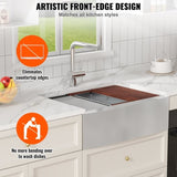 Farmhouse Kitchen Sink, 304 Stainless Steel Drop-In Sinks, Top Mount Single Bowl Basin with Ledge & V952-NSSC30YCYTJ066NW9V0