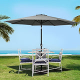 Instahut Outdoor Umbrella 3m Base Beach Pole Garden Tilt Sun Patio UV Charcoal UMB-POLE-3-TIL-BASE-CO