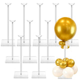 10PCS Clear Acrylic Balloon Stand Set, 15.7" Table Balloon Stand with Square Base, Reusable Balloon V1369-AZ3-W-08667