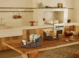 Wicker Storage Baskets, Waterproof Wicker Basket with Handles, Trapezoid Woven Storage Bins for V1258-DP02-WO-190