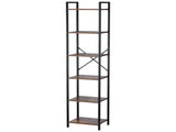 Metal Bookshelf, 6-Tier Industrial Bookcase, Tall Narrow Rustic Vintage Storage Bookshelf with Open V952-JSSJZFXJSM6C1HUL3V0