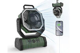 Portable Camping Fan with Light Large Capacity Outdoor Rechargeable Tent Fan - Army Green V1308-DSZKI-16-2